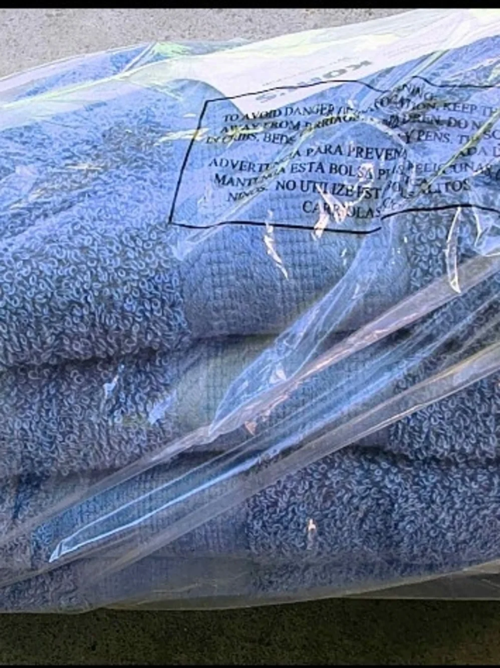 The Big One Blue Bath Towel set of 4 & a 6-Piece White Washcloth Set